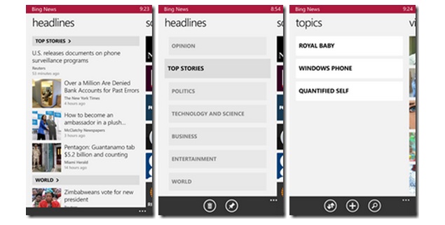 Microsoft launches Bing News, Bing Finance, Bing Weather and Bing Sports apps for Windows Phone 8