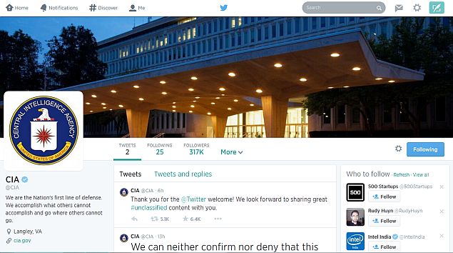 CIA Joins Facebook, Twitter to 'More Directly Engage With the Public'