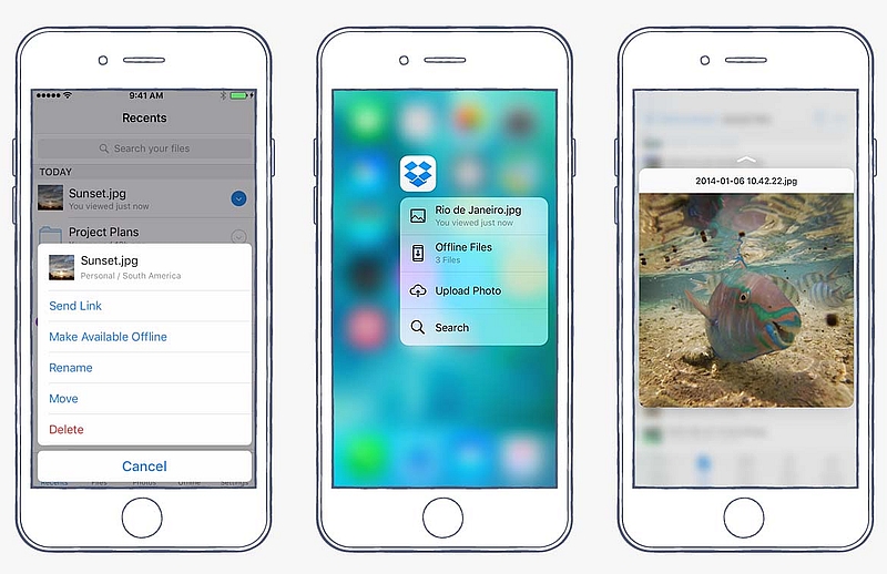 Dropbox Updates App With Support for iOS 9 and 3D Touch Features
