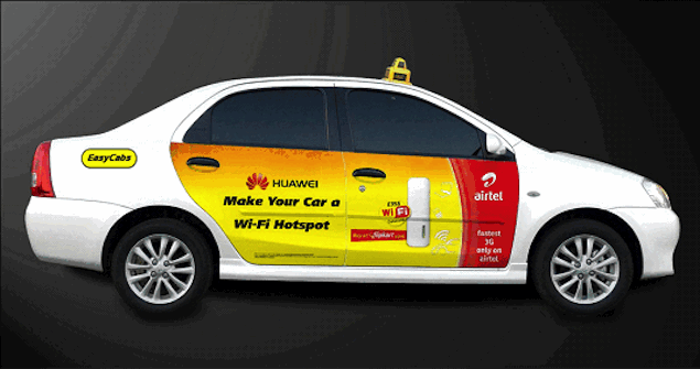 Huawei and Airtel offer free Internet access to EasyCabs passengers in Delhi NCR