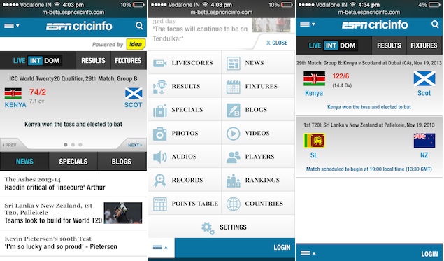 ESPNcricinfo updates mobile website, app updates coming soon