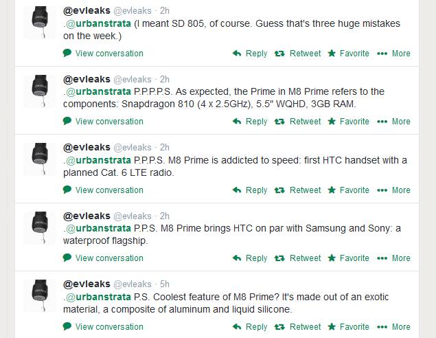 Detailed HTC One (M8) Prime Specifications Leaked by Serial Tipster