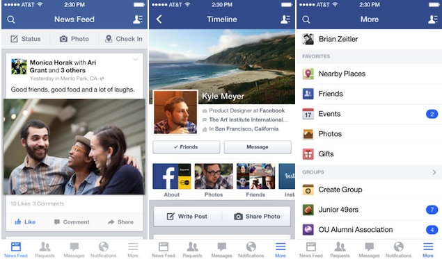 Facebook for iOS gets an iOS 7-style redesign