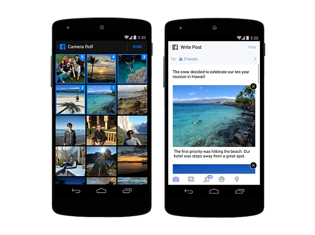 Facebook for Android and iOS Brings New Multiple Photo Sharing Options