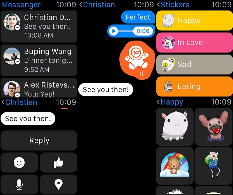 apple watch and facebook messenger