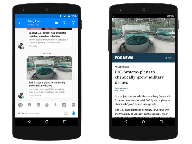 Facebook Removes Instant Articles From Messenger