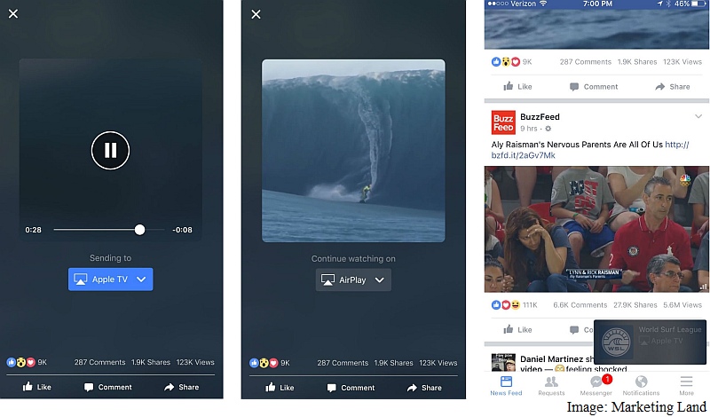 Facebook Testing Video Streaming From App to TV via AirPlay, Chromecast