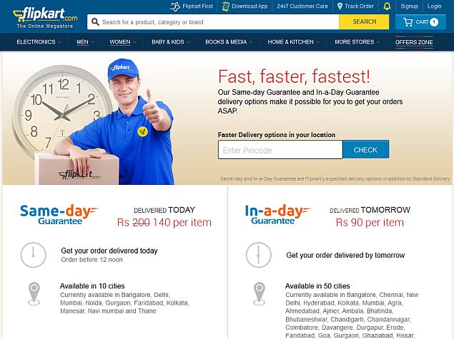 Flipkart Halts In-a-Day and Same Day Guarantee Deliveries for Flipkart First Subscribers