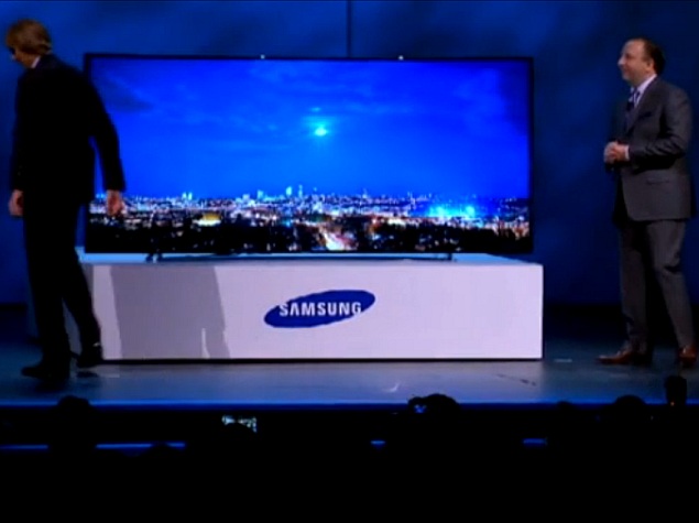 Michael Bay walks off stage during Samsung Curved UHD TV event at CES 2014