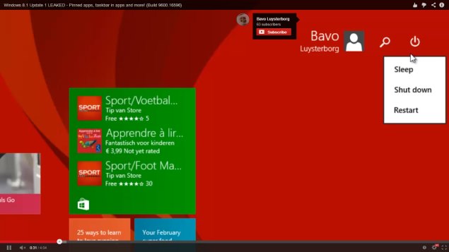 Windows 8.1 Update 1 leaked video 'confirms' Start screen and Modern app tweaks