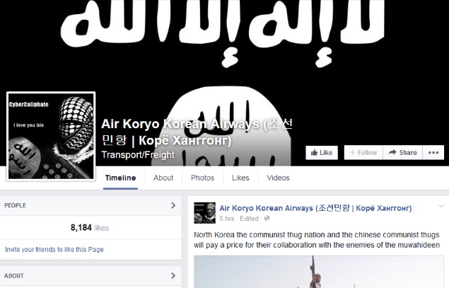 Pro-IS Hackers Hijack Facebook Page Linked to North Korean Airline