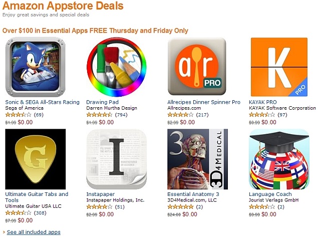 Amazon Appstore Offers Android Apps 'Worth Over $100' for Free