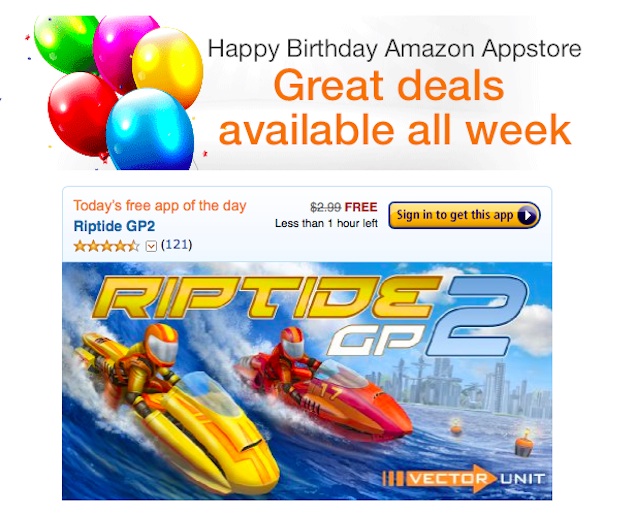 Amazon Appstore for Android celebrates third birthday with app offers
