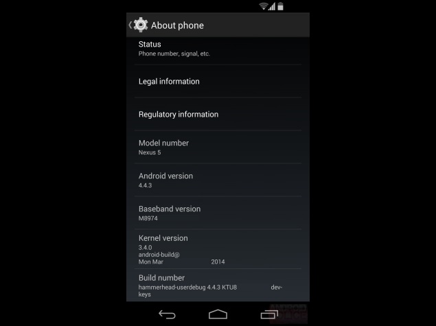 Android 4.4.3 update purportedly detailed in leaked changelog