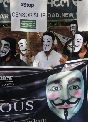 'Anonymous' hackers protest over India Internet laws