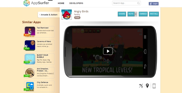 AppSurfer adds support for tablet apps, allows users to try Android apps in their web browser
