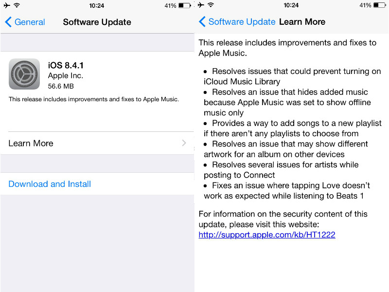 iOS 8.4.1 Now Available for Download; Fixes Several Apple Music Bugs