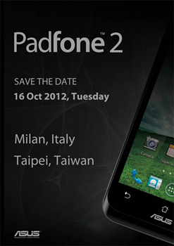 Asus PadFone 2 launch event scheduled for Oct 16