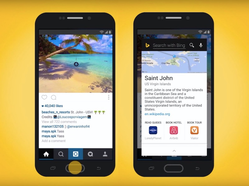 Microsoft Beats Google to Deliver 'Now on Tap' to Android With Bing Search