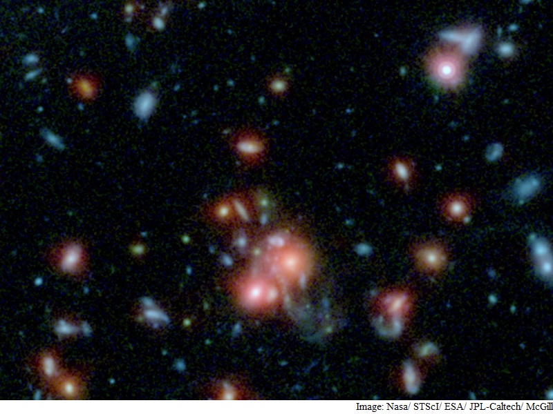 Astronomers Find Galaxy Cluster With Bursting Heart