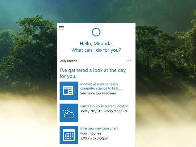 Windows 10 to Bring Cortana Virtual Assistant to the Desktop