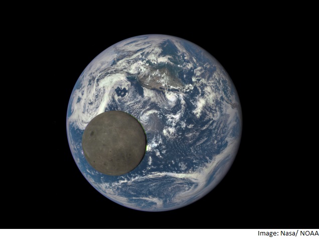 Nasa Camera Shows Moon Passing in Front of the Earth