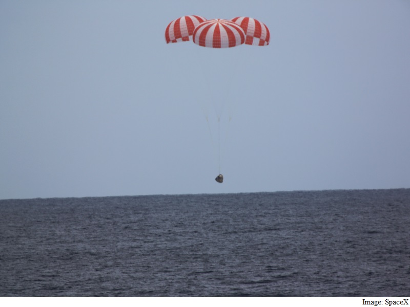 SpaceX Dragon Cargo Capsule Splashes Down in Pacific Ocean
