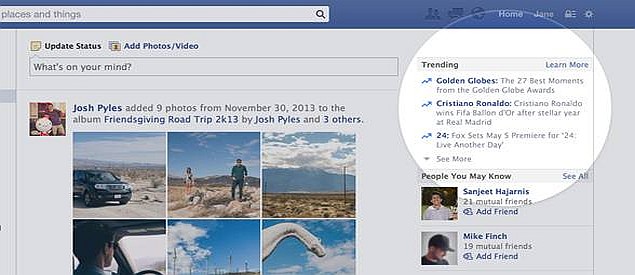 Facebook adds 'Trending' topics section to News Feed