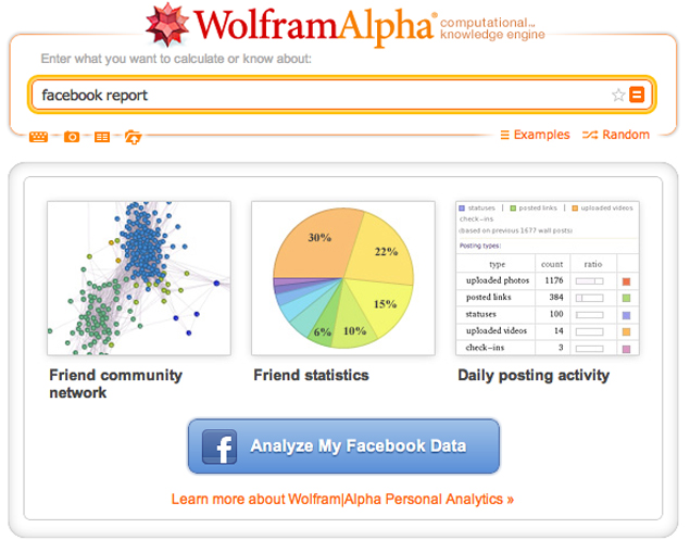 Wolfram Alpha now lets Facebook users analyse their personal data