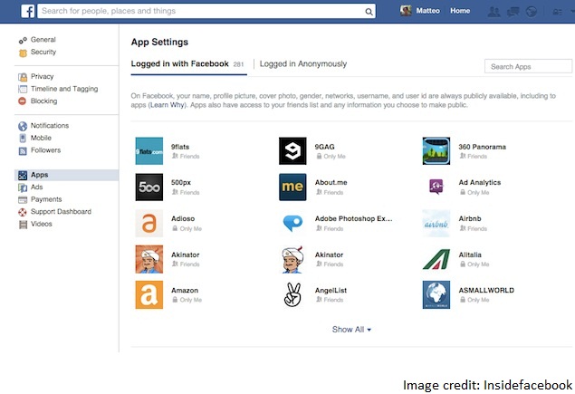 Facebook Apps Settings Page Gets New Layout for Controls