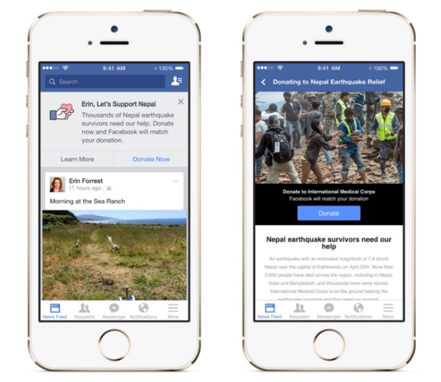 Nepal Earthquake: Facebook Collecting Aid Donations