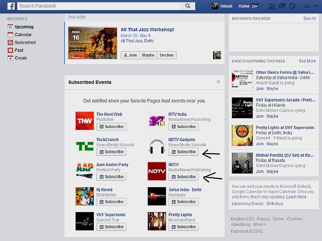 Facebook Events' Subscribe Button Notifies Users About Nearby Events