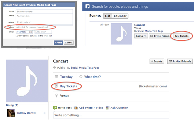 Facebook testing 'Buy Tickets' button for Events