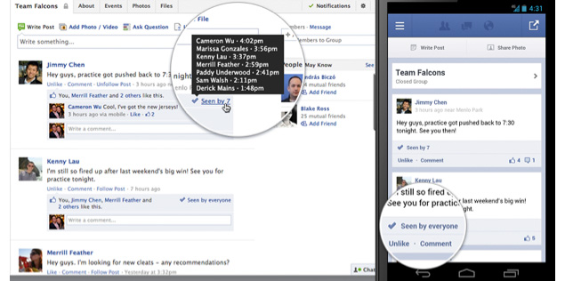 Facebook redesigns Events, adds read receipts to Groups