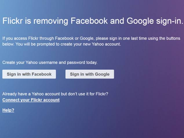 Yahoo Removing Flickr Sign-In Via Facebook and Google Accounts by June 30