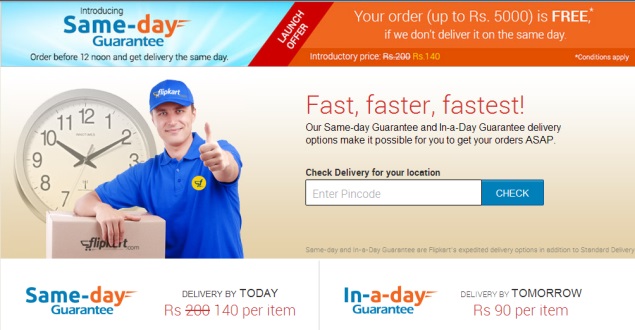Flipkart introduces same-day guaranteed delivery in select cities