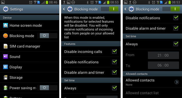 Samsung Galaxy Grand software update brings Blocking mode