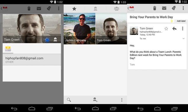  Gmail updated with Starred Contacts feature, syncs with Android Favourites