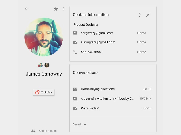 Google Previews New and Improved Google Contacts for Web