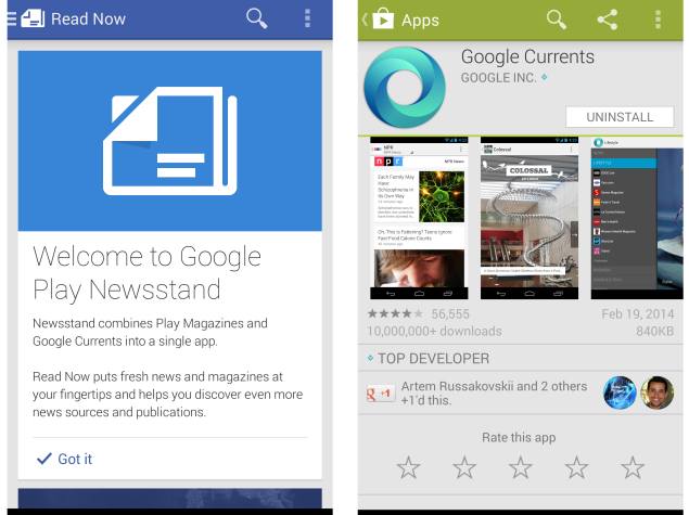 Google Currents app shut down, users redirected to Google Play Newsstand