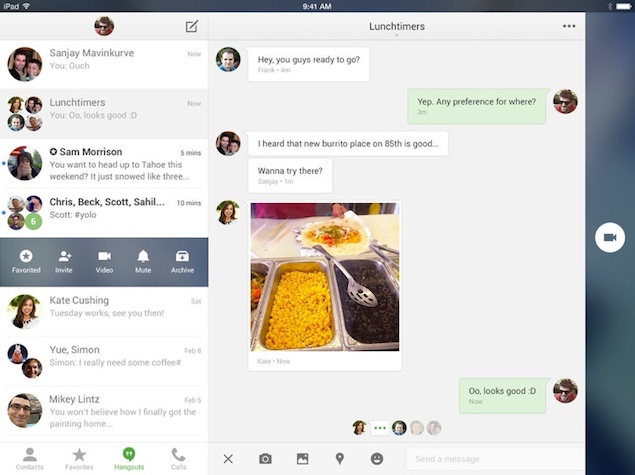 Google Hangouts for iOS updated to add animated stickers, video messages