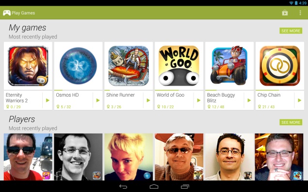 Google Play Games app for Android updated, shows 'who's playing a game'