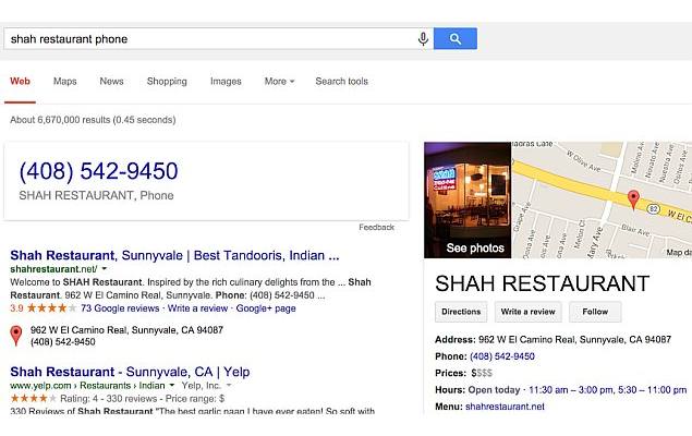 Call Businesses Straight From Google Search Results on a Desktop