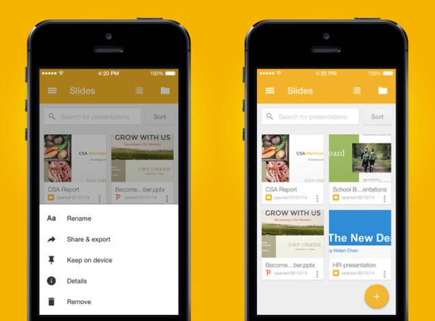 Google Releases Slides App for iOS; Updates Docs and Sheets