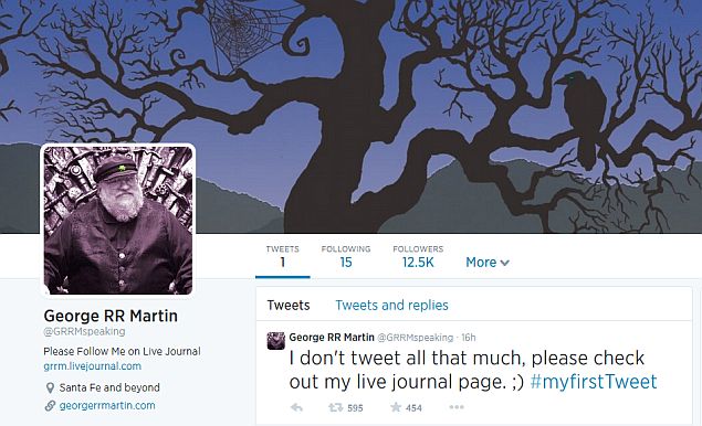 Game of Thrones Creator Joins Twitter, Tweets About His Livejournal