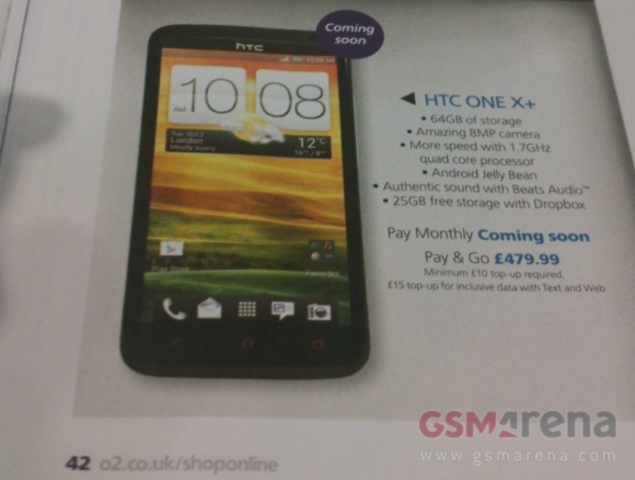 HTC One X+ shows up in brochure; packs 1.7GHz quad-core, Jelly Bean