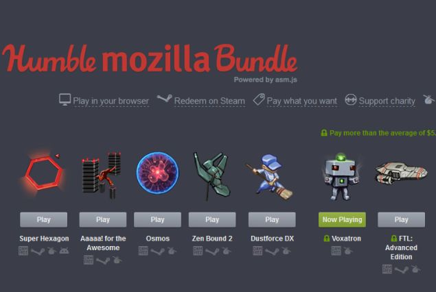 Humble Mozilla Bundle: Pay What You Want to Play Games in Your Browser