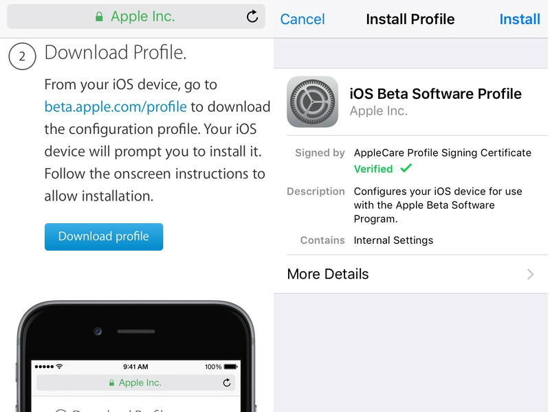 ios 12 beta profile download