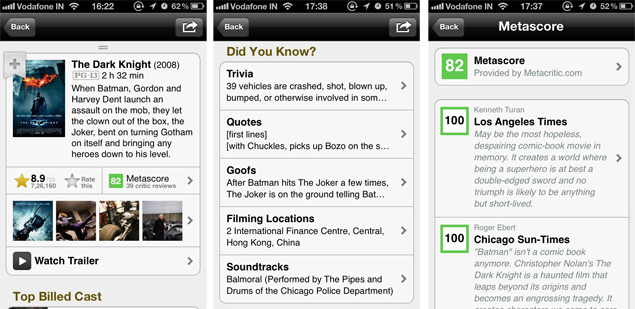 Share what you are watching to Twitter, Facebook with new IMDb app