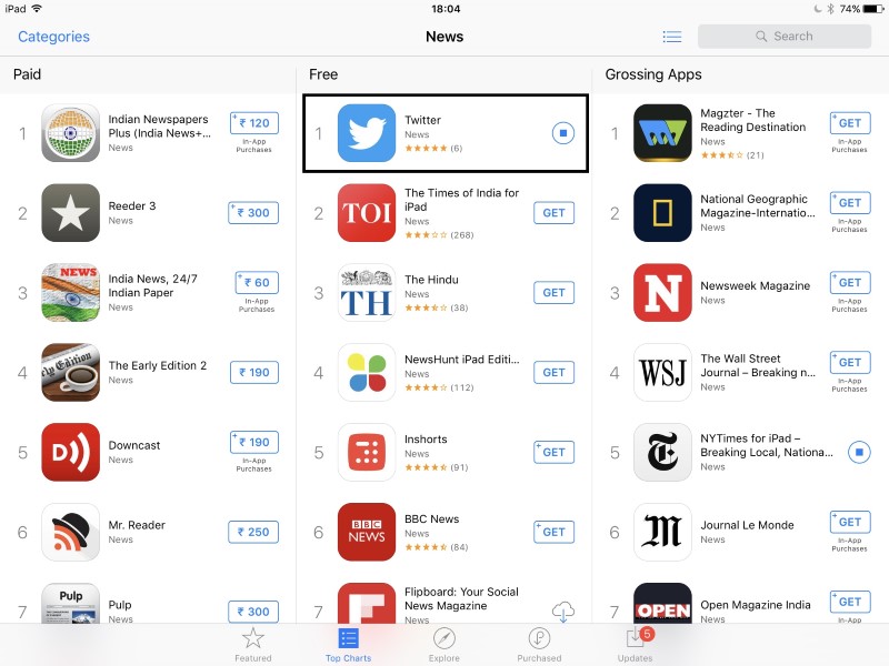 Twitter No Longer a Social Network but a News App on Apple's App Store